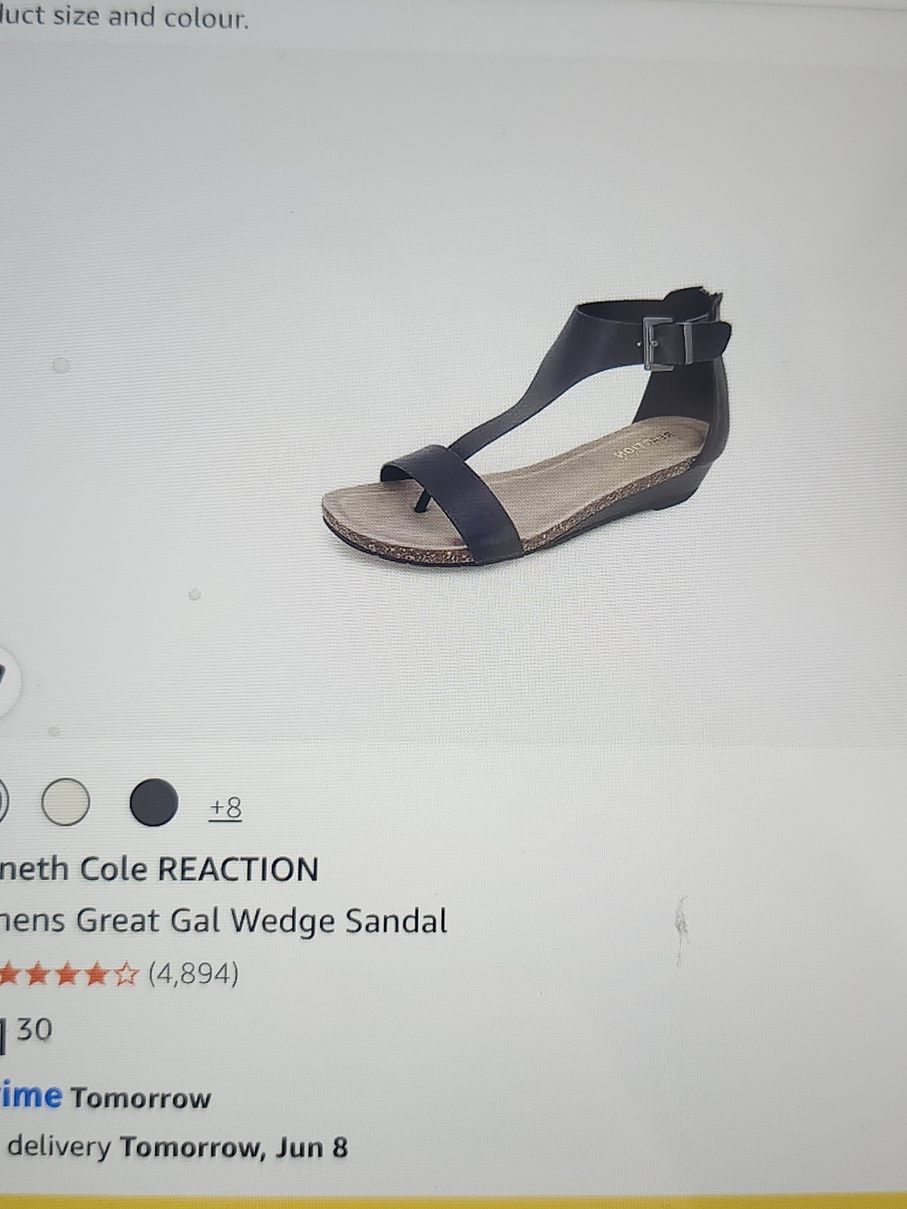 Kenneth Cole Reaction Black T-Strap Ankle-Buckle Wedge Sandal